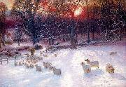 Joseph Farquharson Beneath the Snow Encumbered Branches oil painting on canvas
